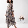 Toochki Women's Multi Color Zig Zag Printed Rayon Stitched Co-Ord Set | Relaxed Fit for Women | Two Piece Set Top & Plazzo | 3/4 Sleeve Cord Dress for Women | Fashionable - Image 2