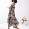 Toochki Women's Multi Color Zig Zag Printed Rayon Stitched Co-Ord Set | Relaxed Fit for Women | Two Piece Set Top & Plazzo | 3/4 Sleeve Cord Dress for Women | Fashionable - Image 3